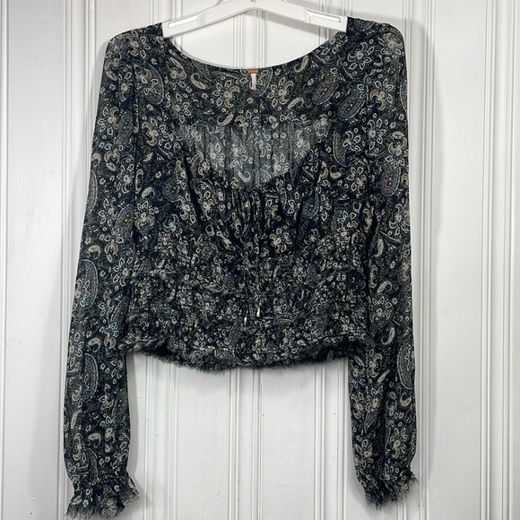 Free People Lolita Paisley Print Blouse - Picture 2 of 12